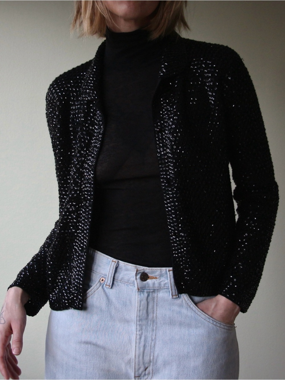 1950's McMullen Beaded and Sequin Wool Cardigan